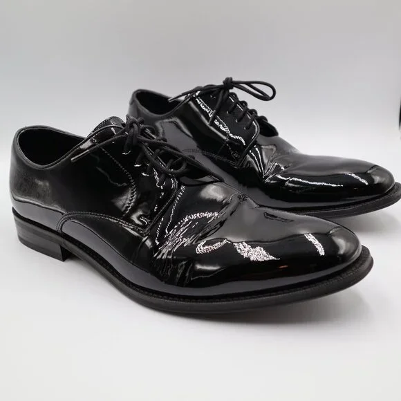 The Black Tux Black Patent Leather Shoes Men's Size 12 SH001 H - Picture 2 of 10